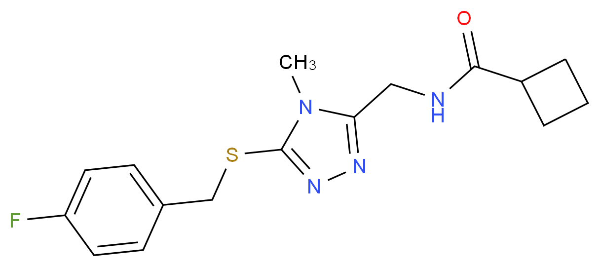 N-({5-[(4-fluorobenzyl)thio]-4-methyl-4H-1,2,4-triazol-3-yl}methyl)cyclobutanecarboxamide_分子结构_CAS_)