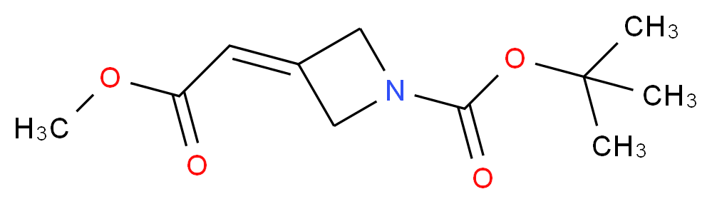 1-Boc-3-methoxycarbonylmethyleneazetidine_分子结构_CAS_1105662-87-0)