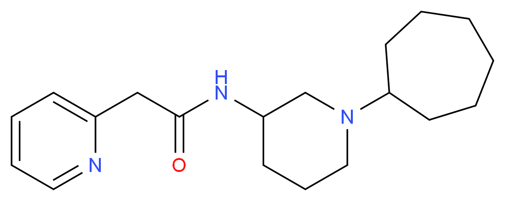 N-(1-cycloheptyl-3-piperidinyl)-2-(2-pyridinyl)acetamide_分子结构_CAS_)