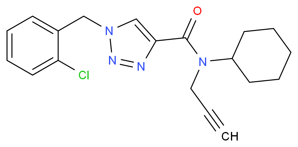 1-(2-chlorobenzyl)-N-cyclohexyl-N-2-propyn-1-yl-1H-1,2,3-triazole-4-carboxamide_分子结构_CAS_)