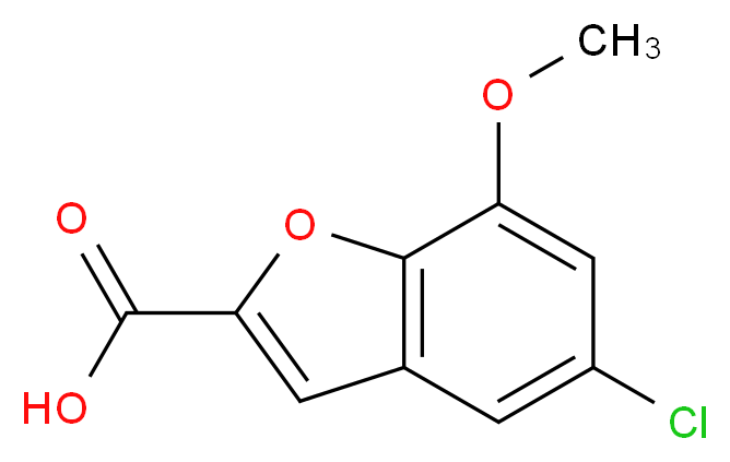 5-chloro-7-methoxy-1-benzofuran-2-carboxylic acid_分子结构_CAS_460044-74-0)