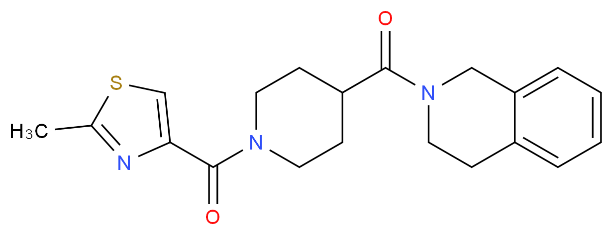 2-({1-[(2-methyl-1,3-thiazol-4-yl)carbonyl]piperidin-4-yl}carbonyl)-1,2,3,4-tetrahydroisoquinoline_分子结构_CAS_)
