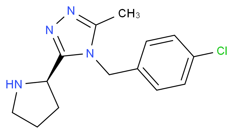 4-[(4-chlorophenyl)methyl]-3-methyl-5-[(2R)-pyrrolidin-2-yl]-4H-1,2,4-triazole_分子结构_CAS_1140495-90-4