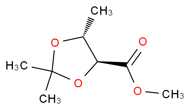 methyl (4S,5R)-2,2,5-trimethyl-1,3-dioxolane-4-carboxylate_分子结构_CAS_38410-80-9