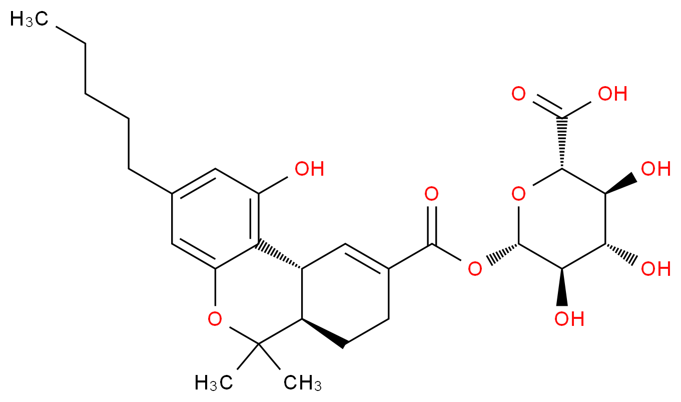 (2S,3S,4S,5R,6S)-6-[(6aR,10aR)-1-hydroxy-6,6-dimethyl-3-pentyl-6H,6aH,7H,8H,10aH-benzo[c]isochromene-9-carbonyloxy]-3,4,5-trihydroxyoxane-2-carboxylic acid_分子结构_CAS_76448-35-6