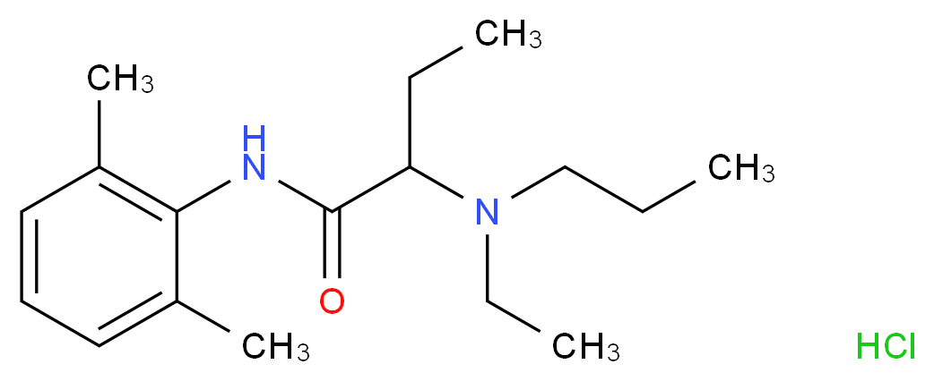 N-(2,6-dimethylphenyl)-2-[ethyl(propyl)amino]butanamide hydrochloride_分子结构_CAS_36637-19-1