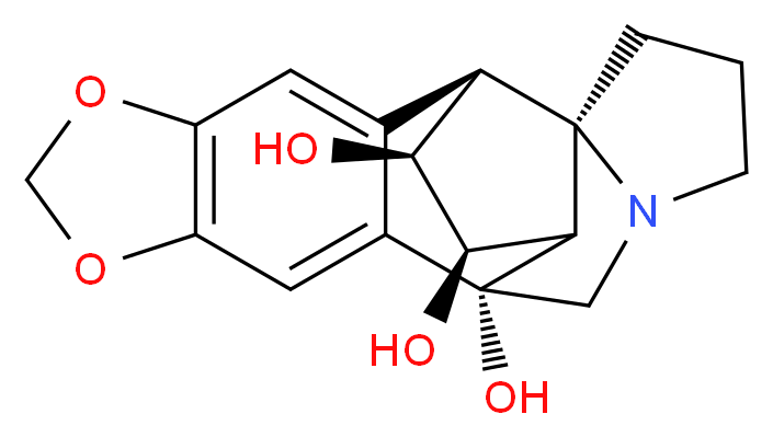 (2S,8R,9R,10R,11S,12S)-16,18-dioxa-4-azahexacyclo[11.7.0.0<sup>2</sup>,<sup>9</sup>.0<sup>4</sup>,<sup>8</sup>.0<sup>8</sup>,<sup>1</sup><sup>2</sup>.0<sup>1</sup><sup>5</sup>,<sup>1</sup><sup>9</sup>]icosa-1(20),13,15(19)-triene-2,10,11-triol_分子结构_CAS_421583-14-4