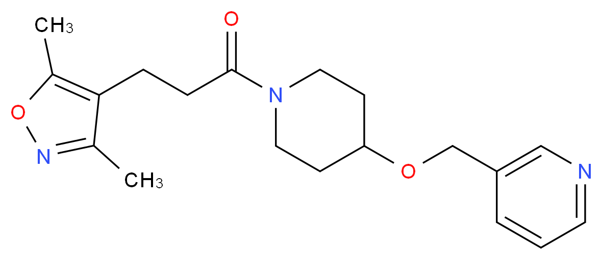 3-[({1-[3-(3,5-dimethyl-4-isoxazolyl)propanoyl]-4-piperidinyl}oxy)methyl]pyridine_分子结构_CAS_)