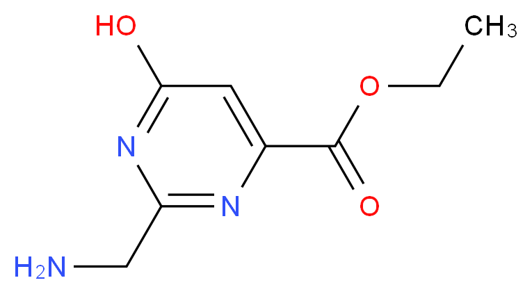 ETHYL 2-(AMINOMETHYL)-6-HYDROXYPYRIMIDINE-4-CARBOXYLATE_分子结构_CAS_944898-23-1)
