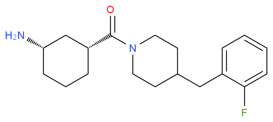 ((1S*,3R*)-3-{[4-(2-fluorobenzyl)piperidin-1-yl]carbonyl}cyclohexyl)amine_分子结构_CAS_)