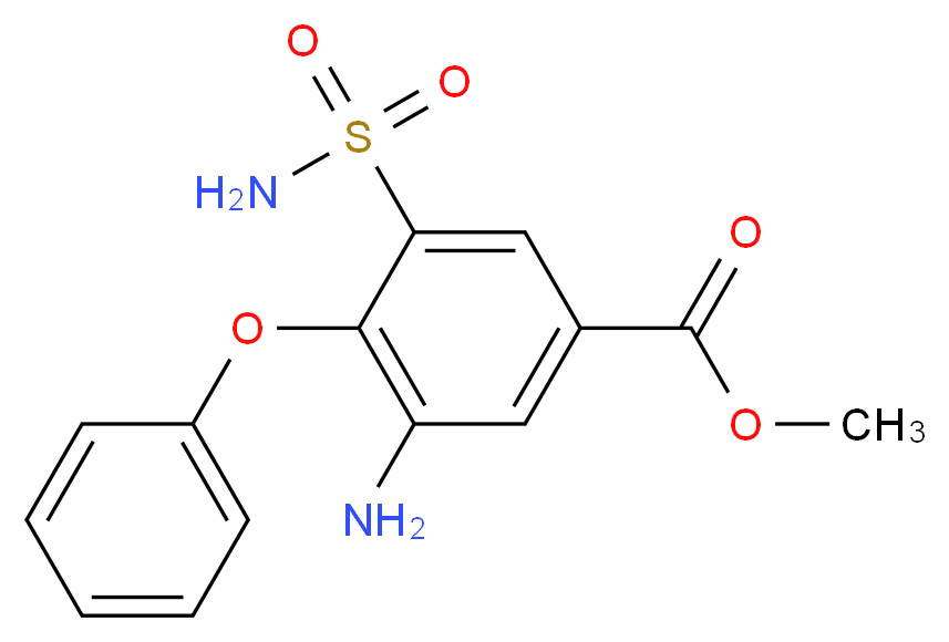 3-Amino-5-(aminosulfonyl)-4-phenoxy-benzoic Acid Methyl Ester_分子结构_CAS_56106-57-1)