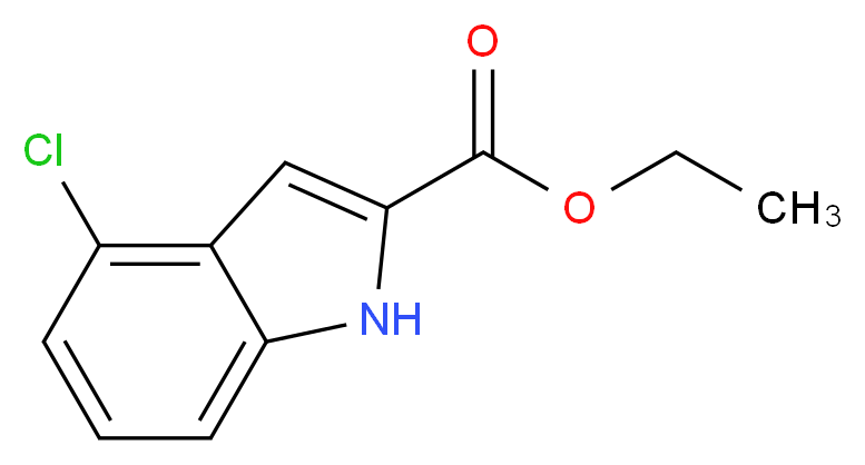 ethyl 4-chloro-1H-indole-2-carboxylate_分子结构_CAS_53590-46-8