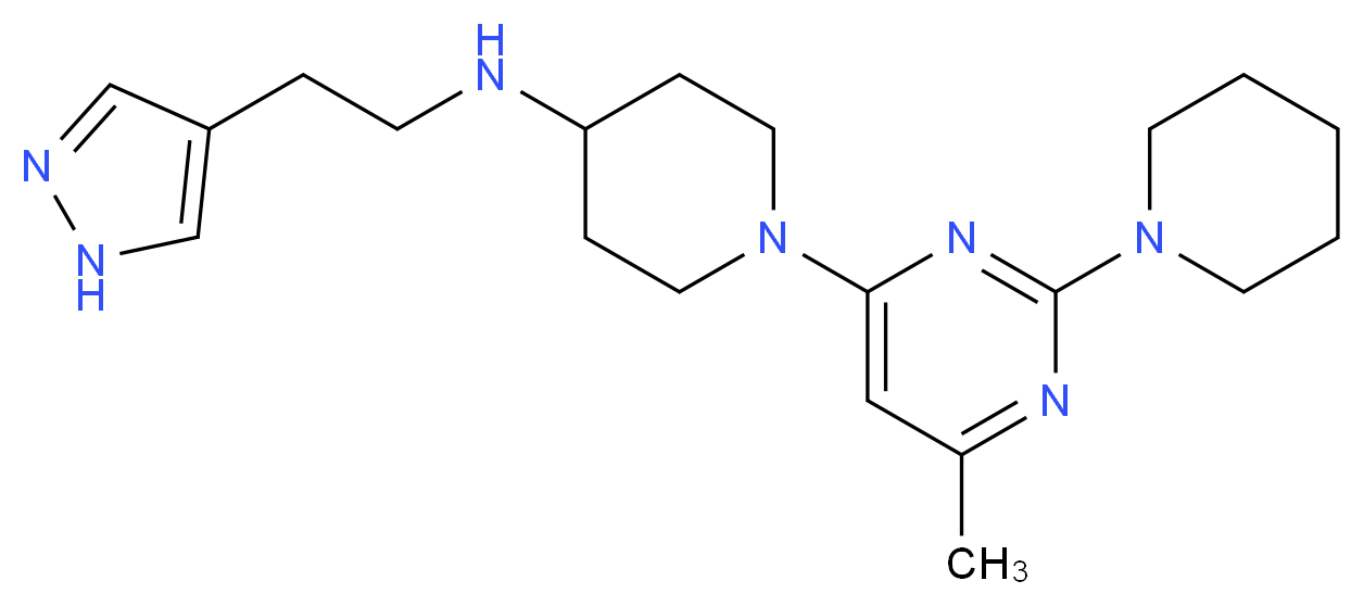 1-(6-methyl-2-piperidin-1-ylpyrimidin-4-yl)-N-[2-(1H-pyrazol-4-yl)ethyl]piperidin-4-amine_分子结构_CAS_)