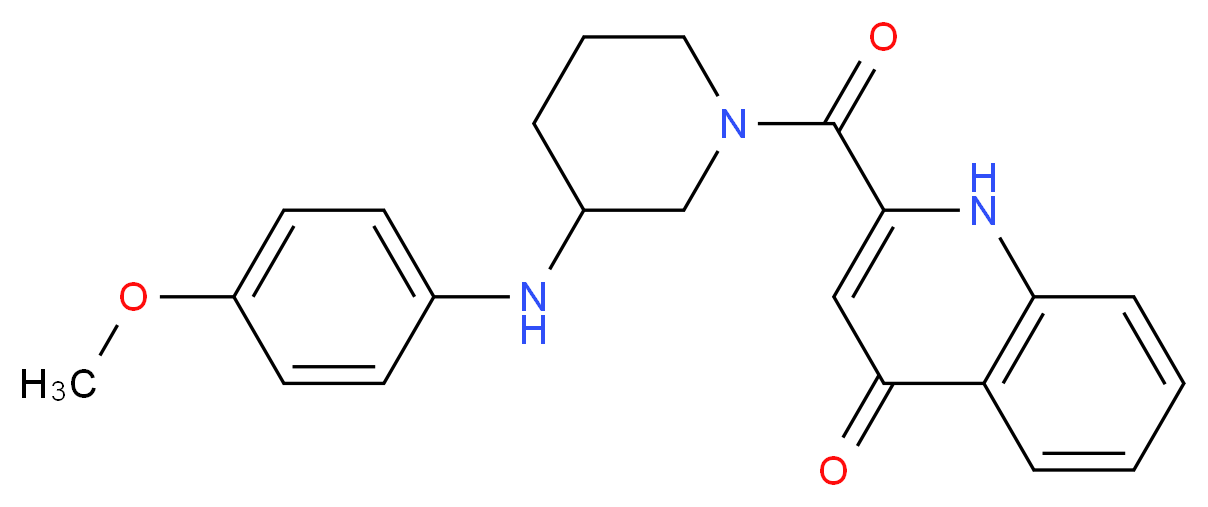 2-({3-[(4-methoxyphenyl)amino]-1-piperidinyl}carbonyl)-4(1H)-quinolinone_分子结构_CAS_)