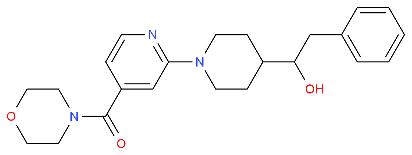 1-{1-[4-(4-morpholinylcarbonyl)-2-pyridinyl]-4-piperidinyl}-2-phenylethanol_分子结构_CAS_)