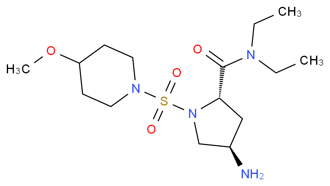 (4R)-4-amino-N,N-diethyl-1-[(4-methoxypiperidin-1-yl)sulfonyl]-L-prolinamide_分子结构_CAS_)