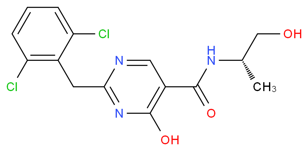 2-(2,6-dichlorobenzyl)-4-hydroxy-N-[(1S)-2-hydroxy-1-methylethyl]pyrimidine-5-carboxamide_分子结构_CAS_)