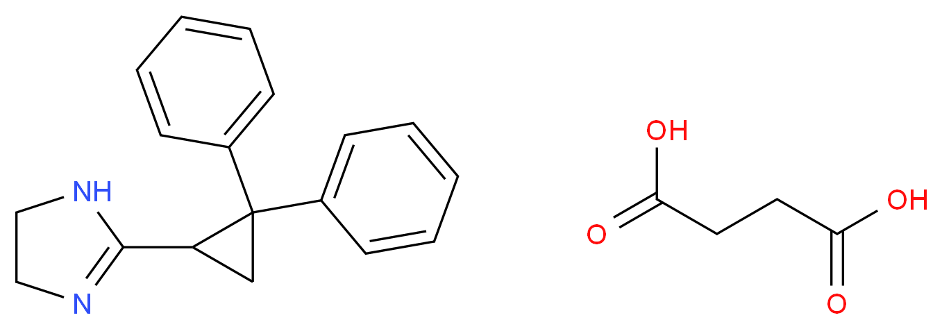 2-(2,2-diphenylcyclopropyl)-4,5-dihydro-1H-imidazole; butanedioic acid_分子结构_CAS_100678-32-8