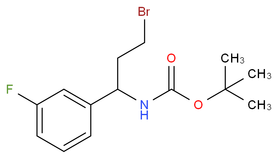 TERT-BUTYL [3-BROMO-1-(3-FLUOROPHENYL)PROPYL]CARBAMATE_分子结构_CAS_924817-99-2)