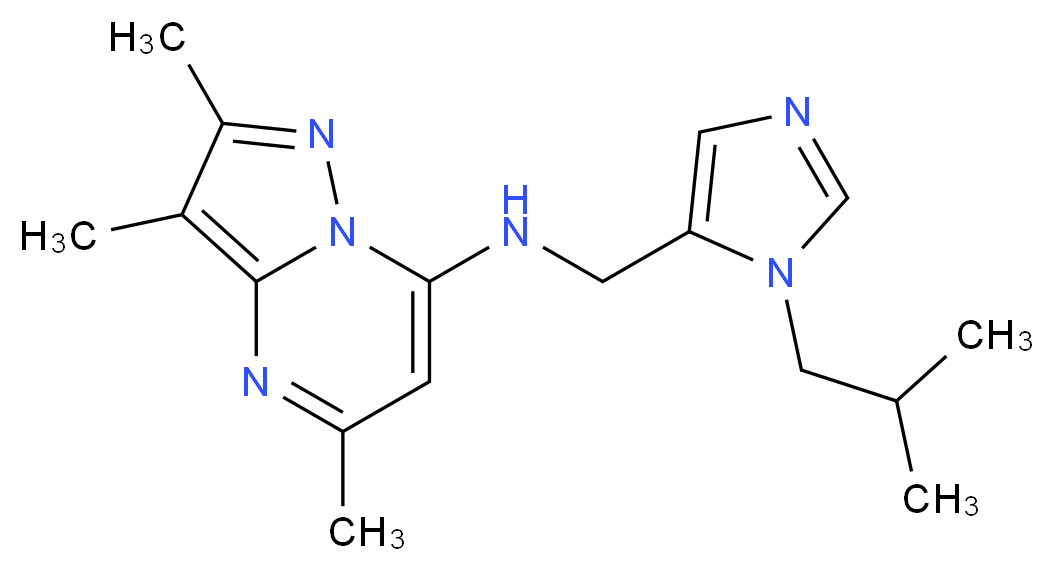 N-[(1-isobutyl-1H-imidazol-5-yl)methyl]-2,3,5-trimethylpyrazolo[1,5-a]pyrimidin-7-amine_分子结构_CAS_)