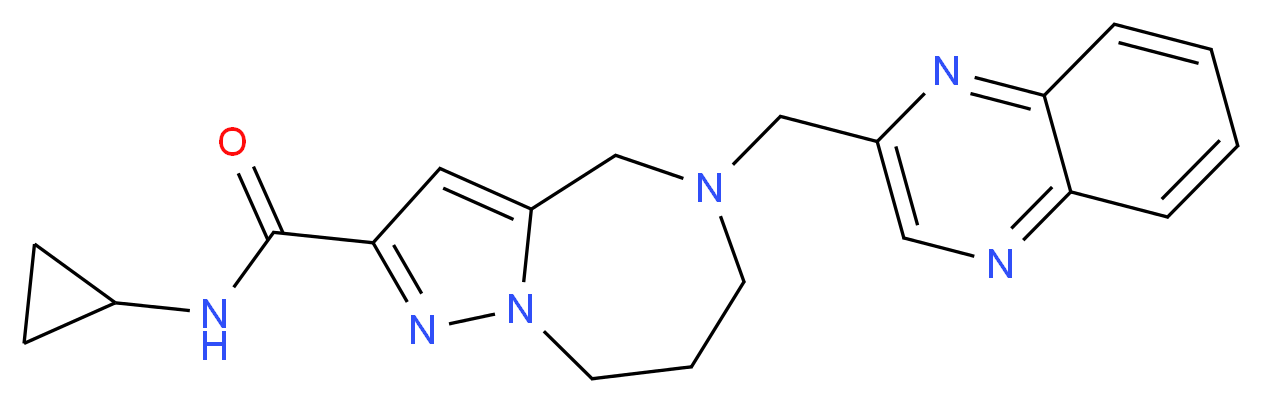 N-cyclopropyl-5-(quinoxalin-2-ylmethyl)-5,6,7,8-tetrahydro-4H-pyrazolo[1,5-a][1,4]diazepine-2-carboxamide_分子结构_CAS_)