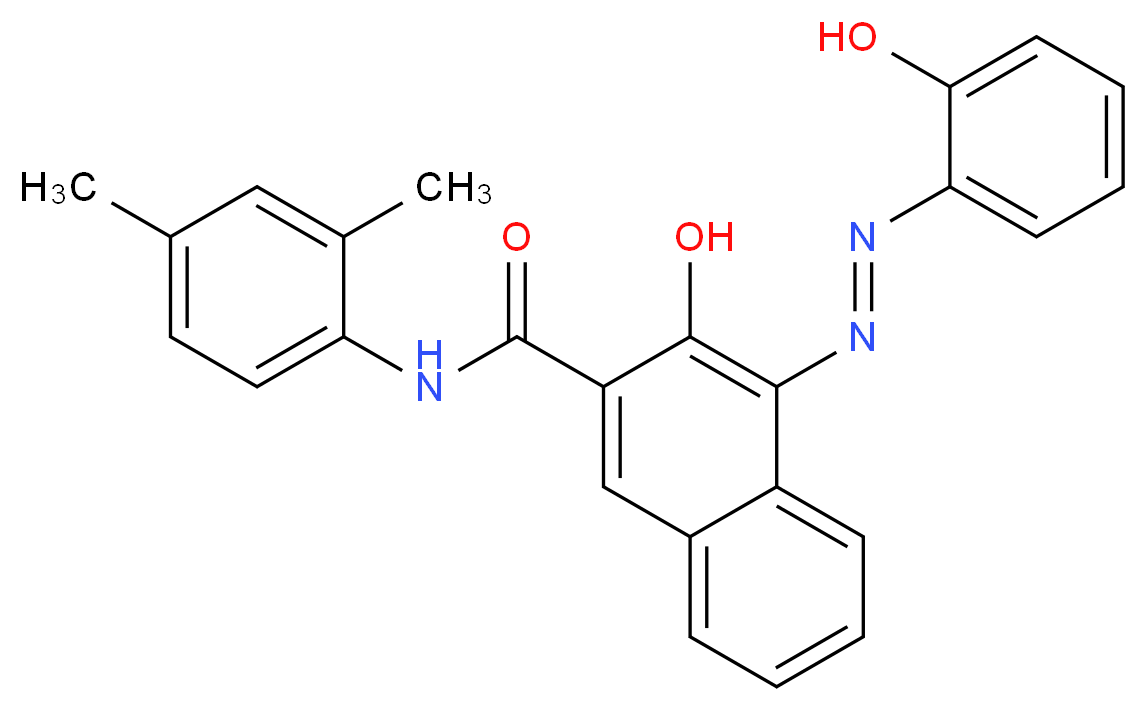 N-(2,4-dimethylphenyl)-3-hydroxy-4-[(E)-2-(2-hydroxyphenyl)diazen-1-yl]naphthalene-2-carboxamide_分子结构_CAS_523-67-1