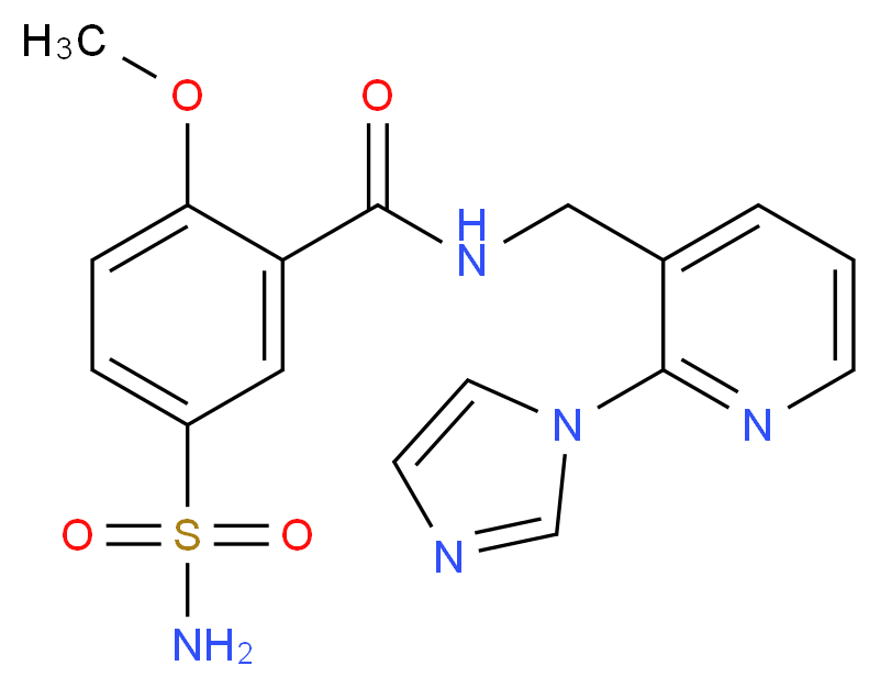 5-(aminosulfonyl)-N-{[2-(1H-imidazol-1-yl)pyridin-3-yl]methyl}-2-methoxybenzamide_分子结构_CAS_)