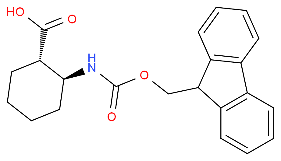 (1S,2S)-2-{[(9H-fluoren-9-ylmethoxy)carbonyl]amino}cyclohexane-1-carboxylic acid_分子结构_CAS_312965-07-4