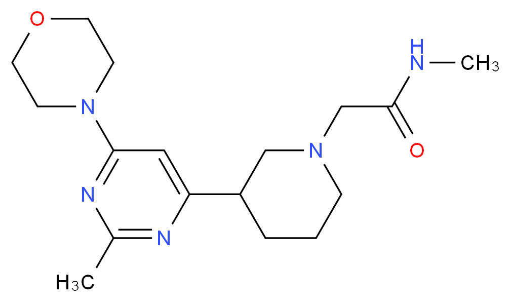 N-methyl-2-{3-[2-methyl-6-(4-morpholinyl)-4-pyrimidinyl]-1-piperidinyl}acetamide_分子结构_CAS_)