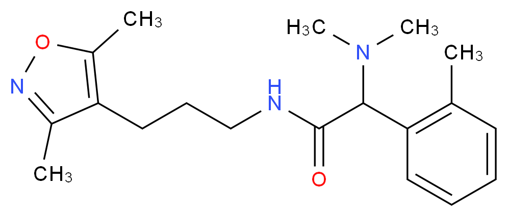 2-(dimethylamino)-N-[3-(3,5-dimethyl-4-isoxazolyl)propyl]-2-(2-methylphenyl)acetamide_分子结构_CAS_)