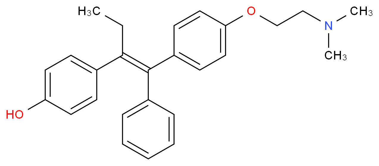 4-[(1E)-1-{4-[2-(dimethylamino)ethoxy]phenyl}-1-phenylbut-1-en-2-yl]phenol_分子结构_CAS_82413-21-6