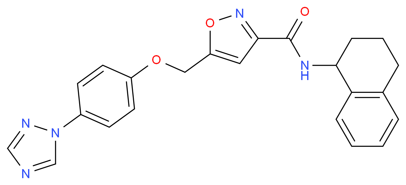 N-(1,2,3,4-tetrahydro-1-naphthalenyl)-5-{[4-(1H-1,2,4-triazol-1-yl)phenoxy]methyl}-3-isoxazolecarboxamide_分子结构_CAS_)