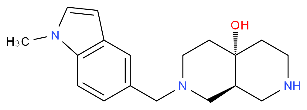 (4aS*,8aS*)-2-[(1-methyl-1H-indol-5-yl)methyl]octahydro-2,7-naphthyridin-4a(2H)-ol_分子结构_CAS_)