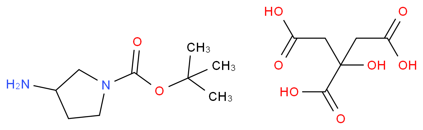 tert-Butyl 3-aminopyrrolidine-1-carboxylate 2-hydroxypropane-1,2,3-tricarboxylate_分子结构_CAS_1310278-53-5)