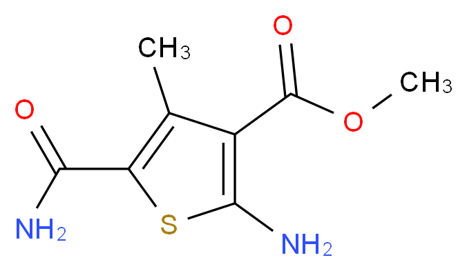 methyl 2-amino-5-carbamoyl-4-methylthiophene-3-carboxylate_分子结构_CAS_350996-94-0