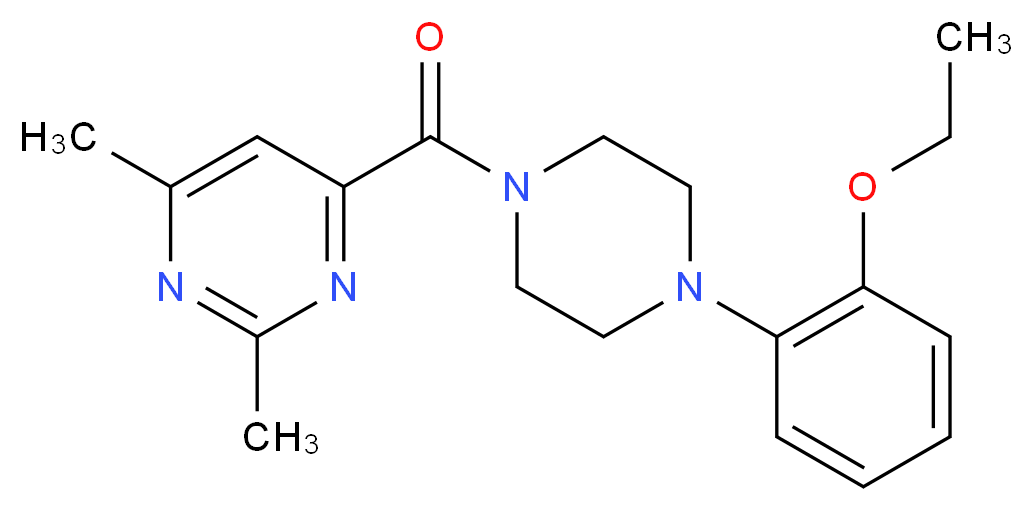 4-{[4-(2-ethoxyphenyl)piperazin-1-yl]carbonyl}-2,6-dimethylpyrimidine_分子结构_CAS_)