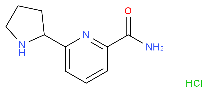 6-Pyrrolidin-2-yl-pyridine-2-carboxylic acid amide hydrochloride_分子结构_CAS_)
