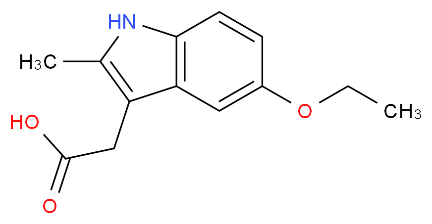 2-(5-ethoxy-2-methyl-1H-indol-3-yl)acetic acid_分子结构_CAS_34024-46-9