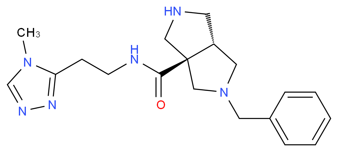 (3aR*,6aR*)-2-benzyl-N-[2-(4-methyl-4H-1,2,4-triazol-3-yl)ethyl]hexahydropyrrolo[3,4-c]pyrrole-3a(1H)-carboxamide_分子结构_CAS_)