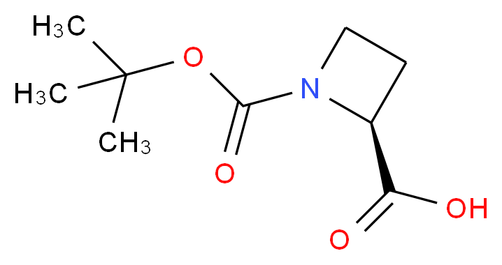 (2S)-1-[(tert-butoxy)carbonyl]azetidine-2-carboxylic acid_分子结构_CAS_51077-14-6
