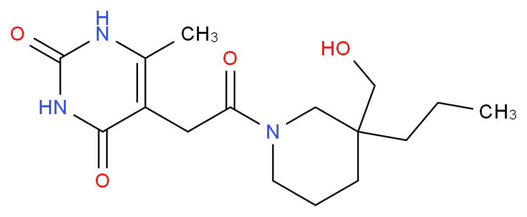 5-{2-[3-(hydroxymethyl)-3-propylpiperidin-1-yl]-2-oxoethyl}-6-methylpyrimidine-2,4(1H,3H)-dione_分子结构_CAS_)