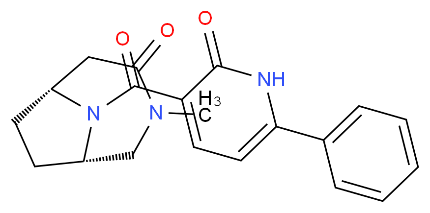 (1S*,6R*)-3-methyl-9-[(2-oxo-6-phenyl-1,2-dihydropyridin-3-yl)carbonyl]-3,9-diazabicyclo[4.2.1]nonan-4-one_分子结构_CAS_)