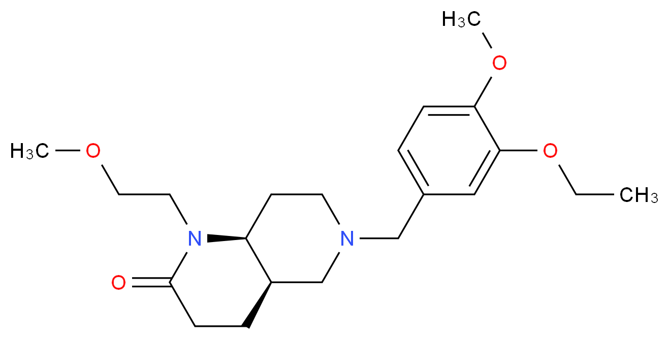 (4aR*,8aS*)-6-(3-ethoxy-4-methoxybenzyl)-1-(2-methoxyethyl)octahydro-1,6-naphthyridin-2(1H)-one_分子结构_CAS_)