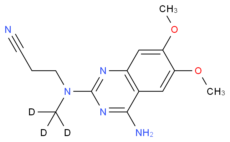 N-(4-Amino-6,7-dimethoxyquinazol-2-yl)-N-(methyl-d3)-2-cyanoethylamine_分子结构_CAS_)