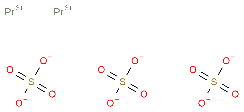 dipraseodymium(3+) ion trisulfate_分子结构_CAS_13510-41-3