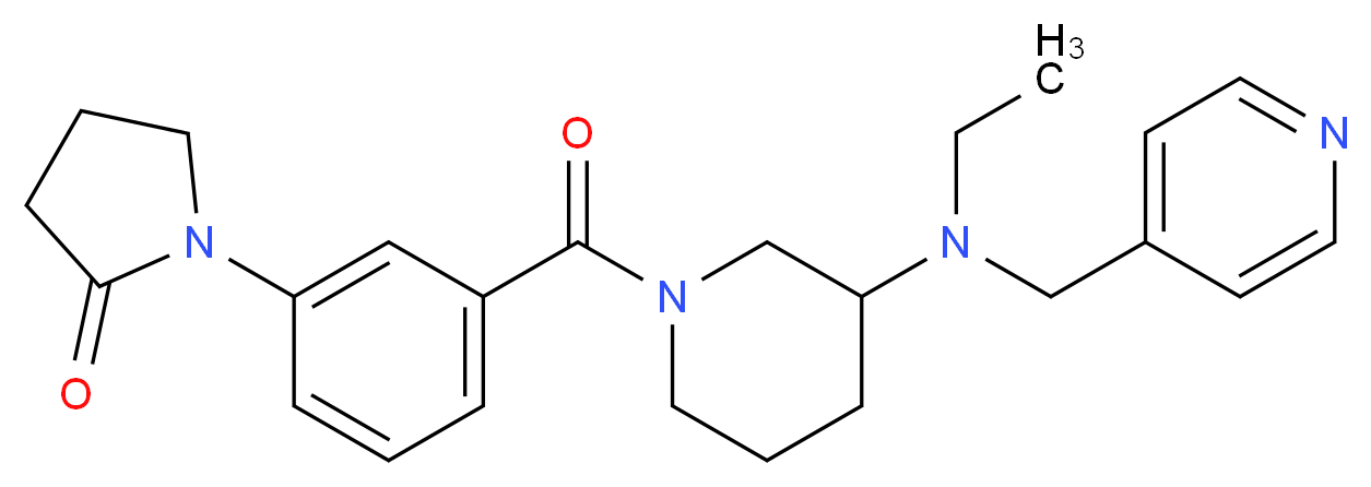 1-[3-({3-[ethyl(4-pyridinylmethyl)amino]-1-piperidinyl}carbonyl)phenyl]-2-pyrrolidinone_分子结构_CAS_)