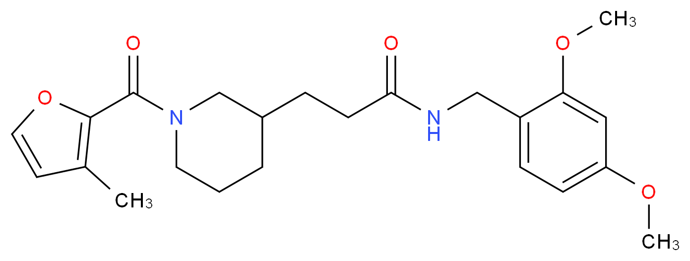 N-(2,4-dimethoxybenzyl)-3-[1-(3-methyl-2-furoyl)-3-piperidinyl]propanamide_分子结构_CAS_)