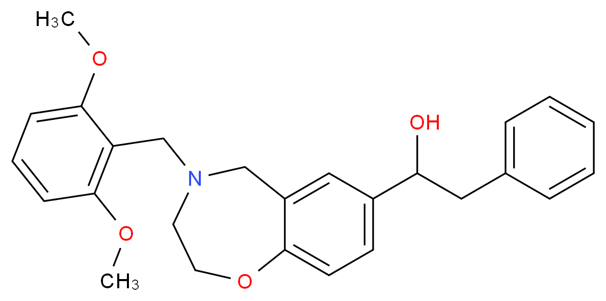 1-[4-(2,6-dimethoxybenzyl)-2,3,4,5-tetrahydro-1,4-benzoxazepin-7-yl]-2-phenylethanol_分子结构_CAS_)