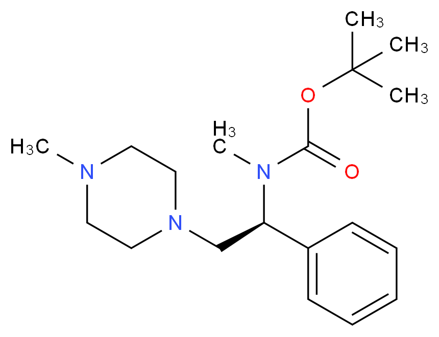 (S)-tert-butyl methyl(2-(4-methylpiperazin-1-yl)-1-phenylethyl)carbamate_分子结构_CAS_)