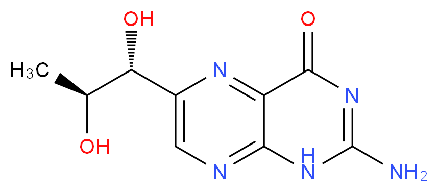 2-amino-6-[(1R,2S)-1,2-dihydroxypropyl]-1,4-dihydropteridin-4-one_分子结构_CAS_22150-76-1